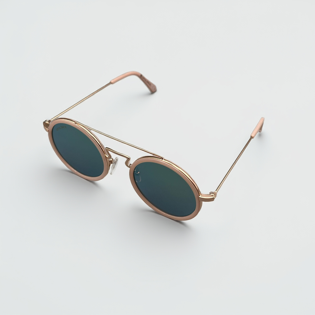Opulence Aura Pink – Gafas de sol redondas metálicas unisex
