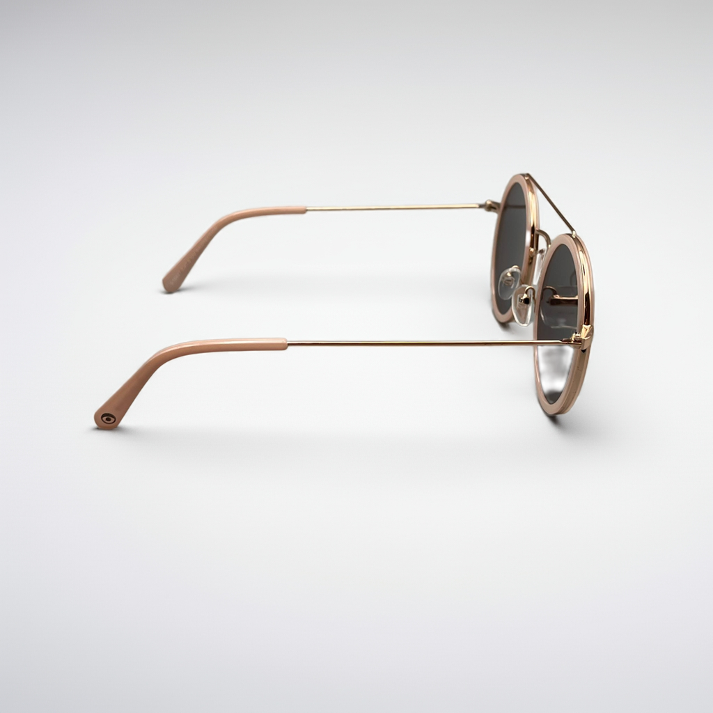 Opulence Aura Pink – Gafas de sol redondas metálicas unisex