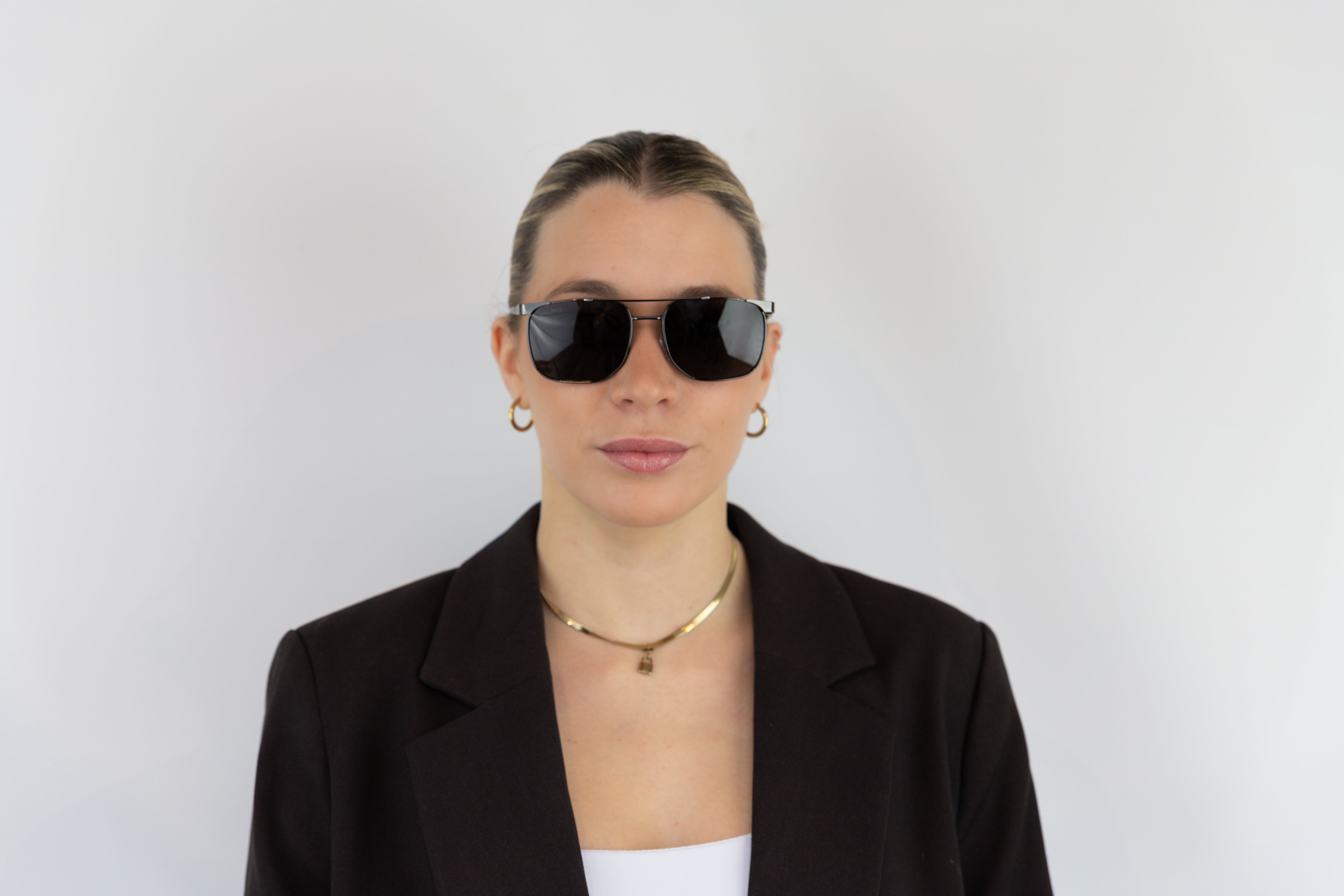 Opulence Horizon – Gafas de sol rectangulares metálicas unisex