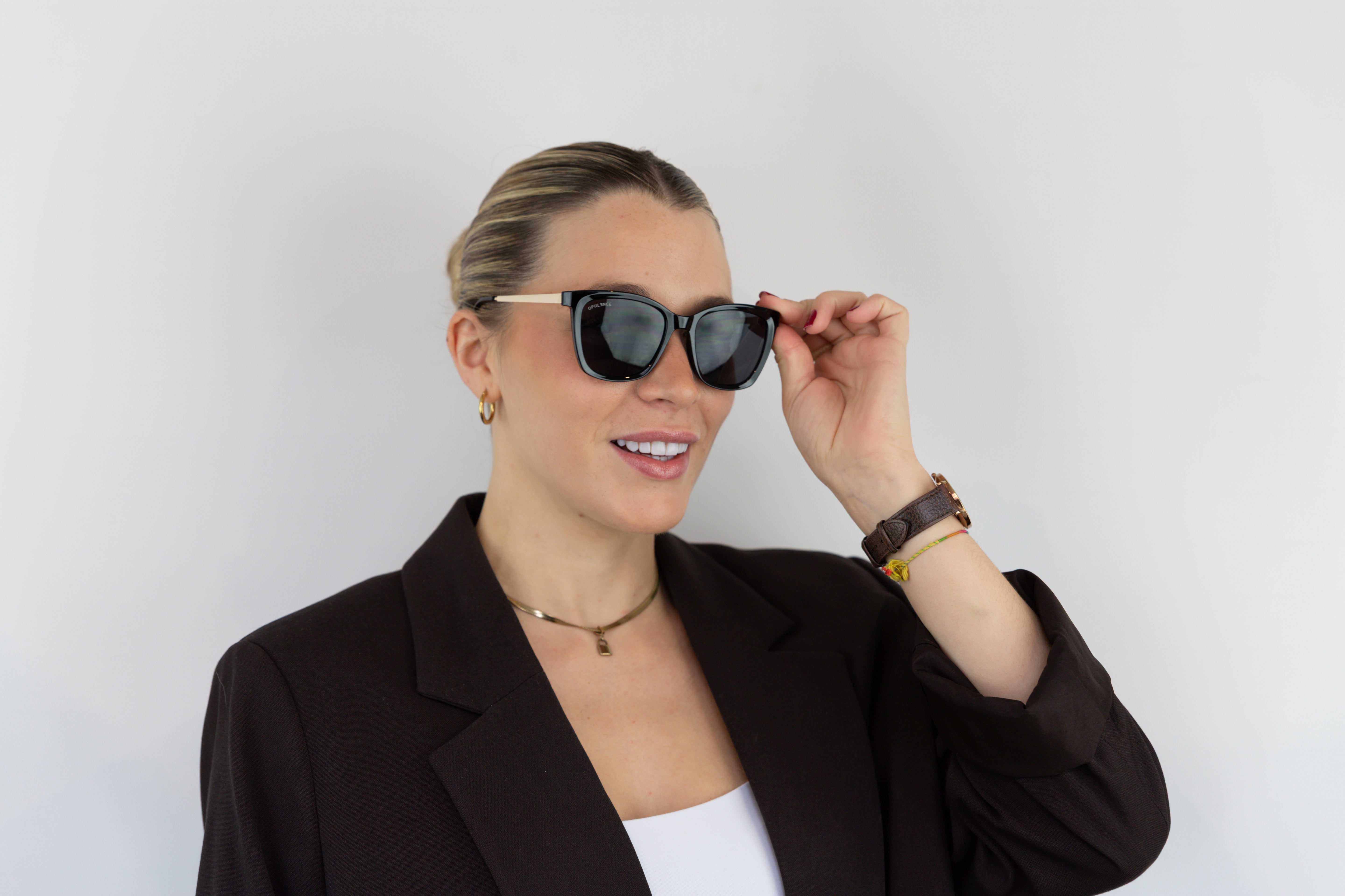 Opulence Grace – Gafas de sol unisex con patillas doradas